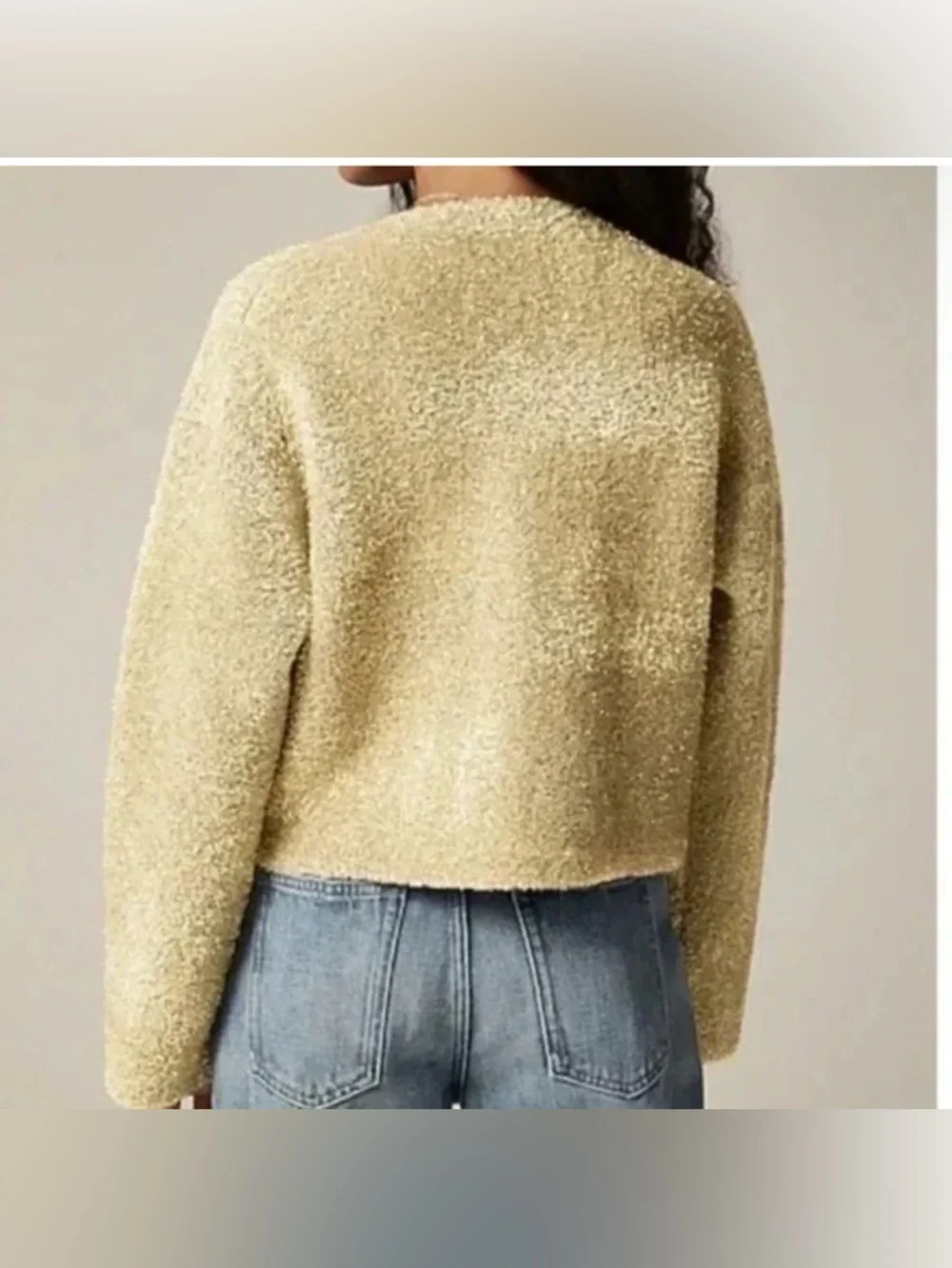 J.Crew Collection Oversized Double-faced Cardigan in Gold Metallic Jacket S